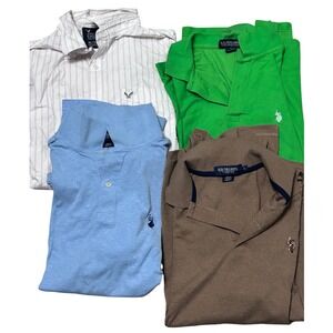 Lot of 4 Mens Shirts US Polo Assn Polos and American Eagle Button Down XL L
